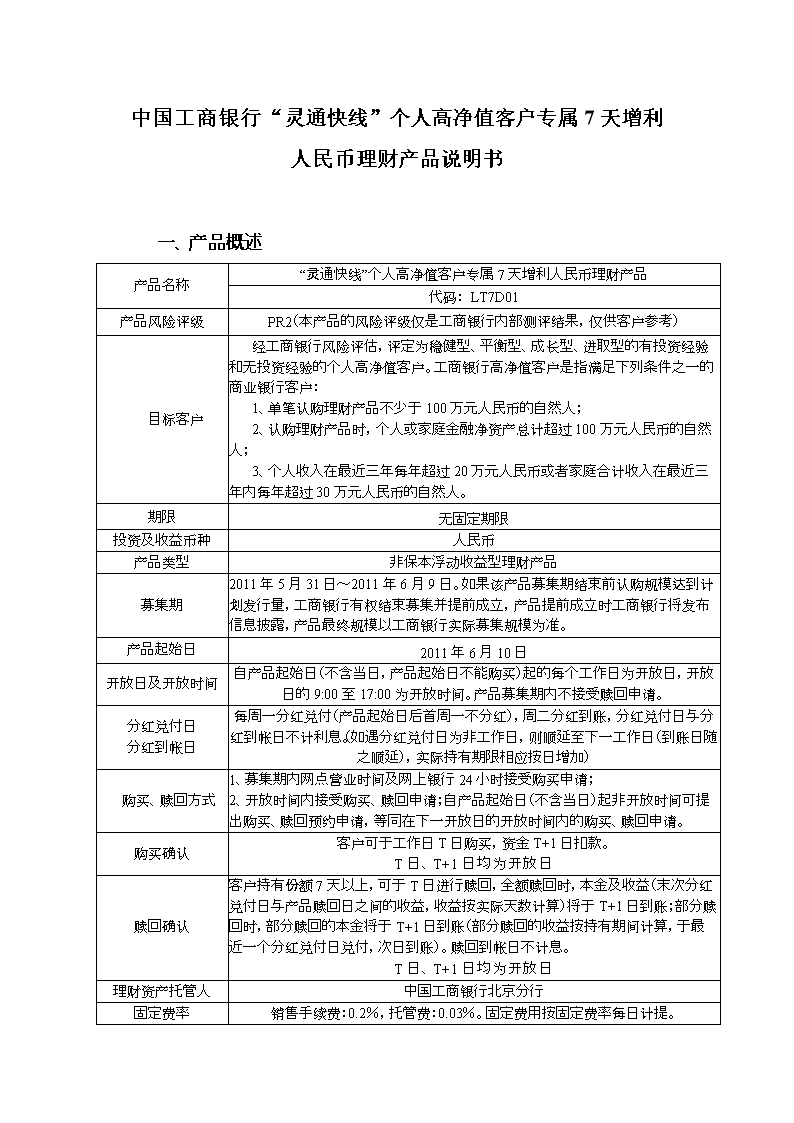 理财产品说明书(理财产品说明书名词解释)